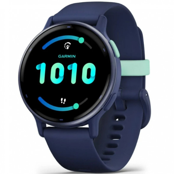 Умные часы Garmin Vivoactive 5, синие с металлически-синим безелем и силиконовым ремешком 010-02862-12 в Таганроге