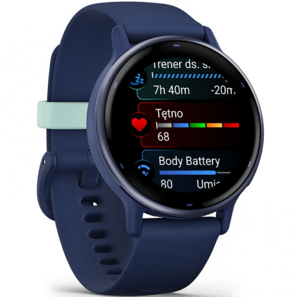 Умные часы Garmin Vivoactive 5, синие с металлически-синим безелем и силиконовым ремешком 010-02862-12 в Таганроге