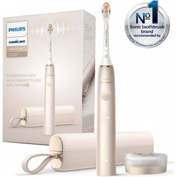 Звуковая зубная щетка Philips Sonicare 9900 Prestige HX9992, золотистое шампанское в Таганроге