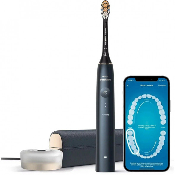 Звуковая зубная щетка Philips Sonicare 9900 Prestige HX9992, темно-синий в Таганроге