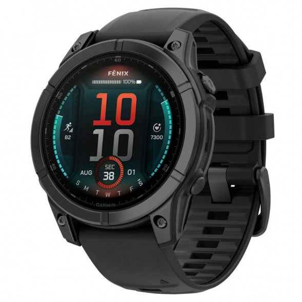 Умные часы Garmin Fenix E 47мм Amoled Slate Grey Steel с чёрным силиконовым ремешком 010-03025-01 в Таганроге