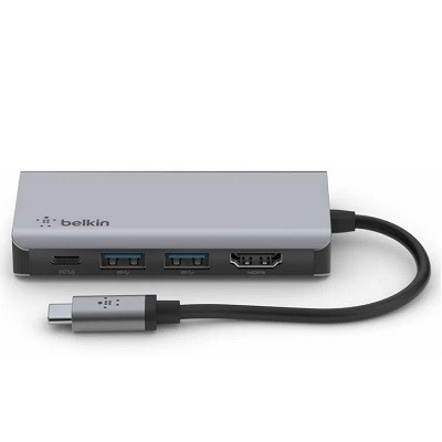 Адаптер Belkin USB-C 4-in-1 Multiport Adapter - HDMI, 2xUSB-A, USB-C, 100Вт, серый в Таганроге