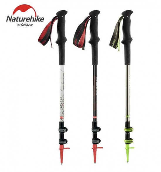 Треккинговая палка Naturehike 135 см, 1шт., серый/зеленый в Таганроге