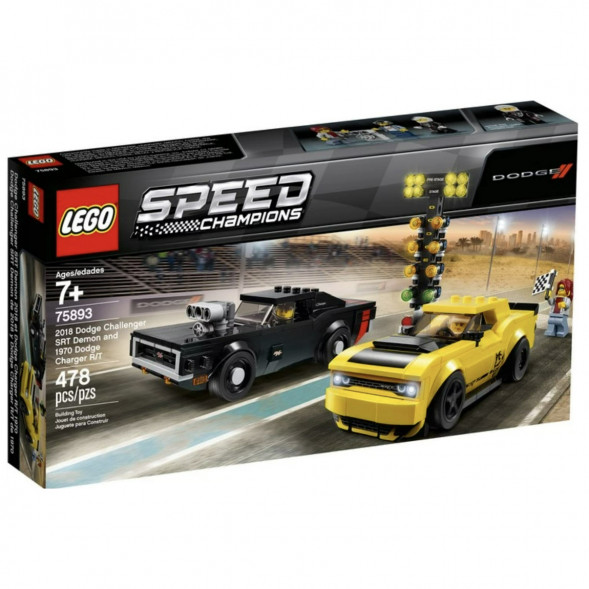 Конструктор LEGO Speed Champions 75893 2018 Dodge Challenger SRT Demon и 1970 Dodge Charger R/T в Таганроге