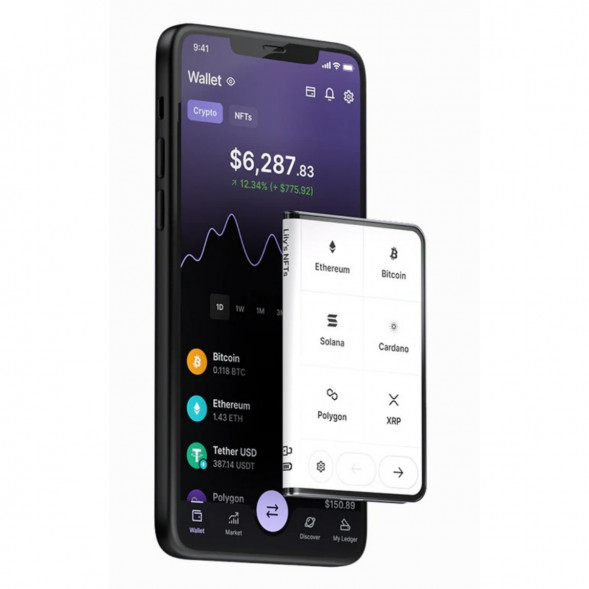 Аппаратный холодный криптокошелек Ledger Stax c чехлом Magnet Shell Black + Recovery Key в Таганроге