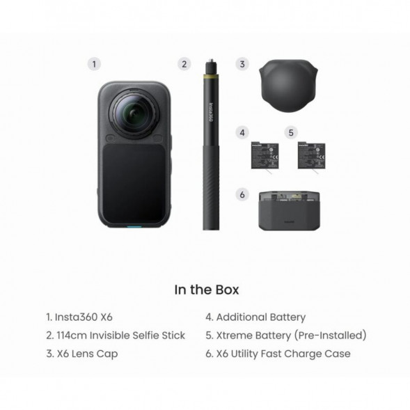 Экшн-камера Insta360 X6 Essentials Bundle, Black в Таганроге
