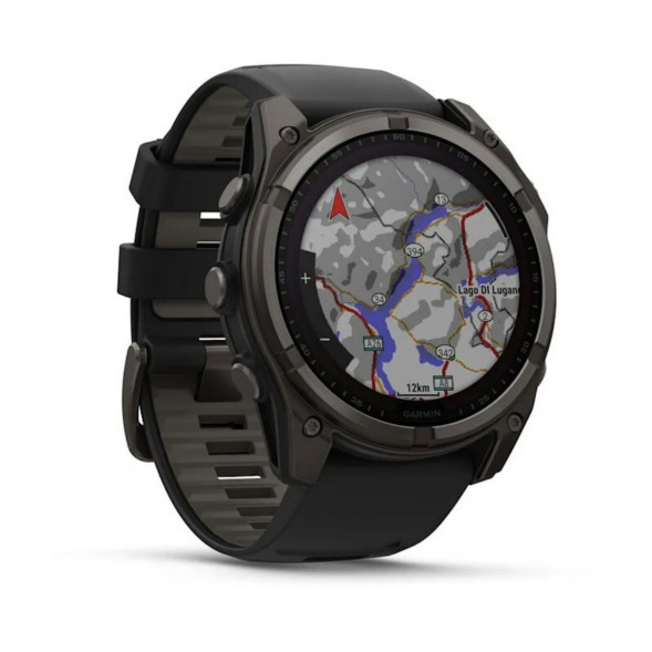 Умные часы Garmin Fenix 8, 51 мм, Solar, Sapphire Carbon Gray DLC Titanium with Black/Pebble Gray Silicone 010-02907-10 в Таганроге