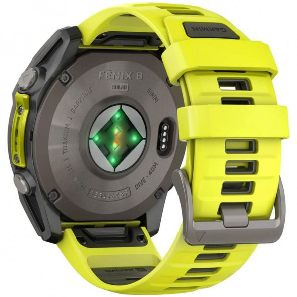 Умные часы Garmin Fenix 8, 51 мм, Solar, Sapphire Titanium with AMP Yellow/Graphite Silicone Band 010-02907-20 в Таганроге