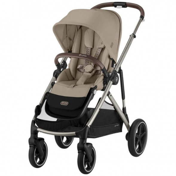 Детская коляска Cybex Gazelle S TPE Almond Beige с корзиной и дождевиком в Таганроге