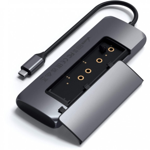 Док-станция Satechi USB-C Hybrid Multiport Adapter (with SSD Enclosure M.2 SATA, 2xUSB 3.1, USB Type-C, HDMI), Серый ST-UCHSEM в Таганроге