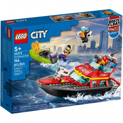 Конструктор LEGO City 60373 &amp;quot;Пожарно-спасательная лодка&amp;quot;, 144 деталей